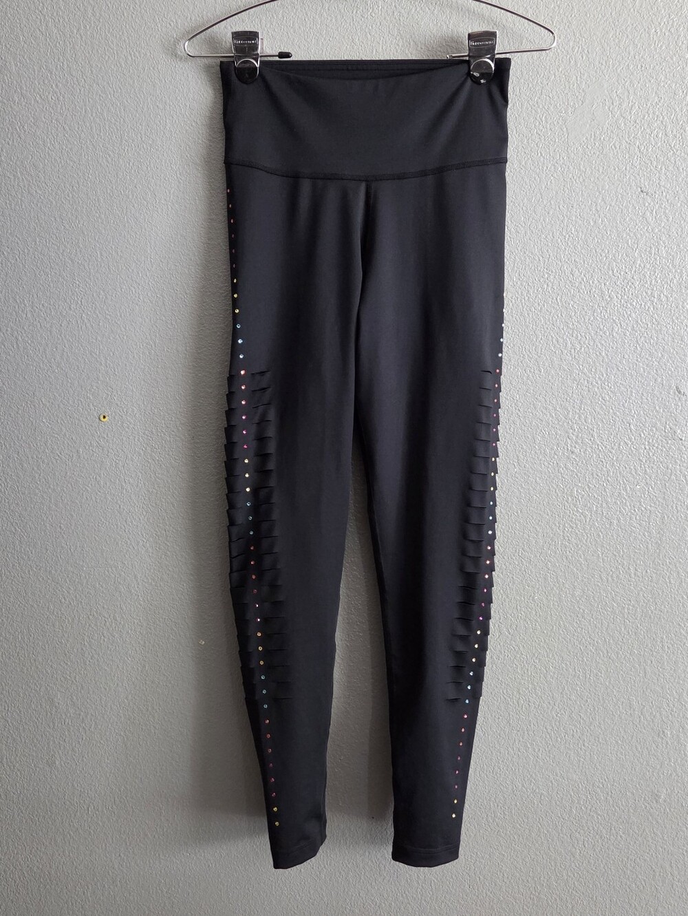 Zumba Wear x Swarovski Crystal Rock Em' Rhinestones Ankle Leggings Black Small